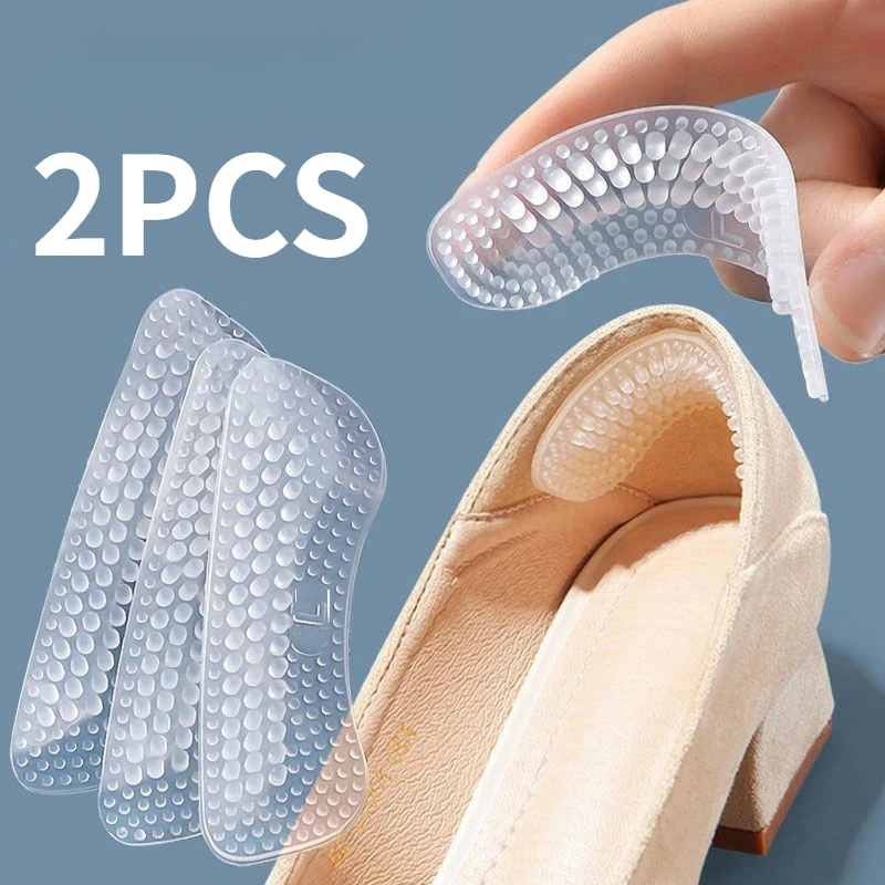 Upgrade Silicone Heel Stickers Heels Peotect for Women Men Anti Slip Heel Cushions Non-Slip Inserts Pads Adjustable Size