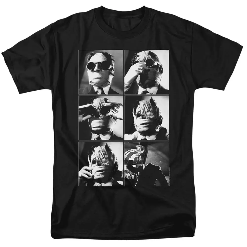 The Invisible Man Bandage Mask Black T Shirt