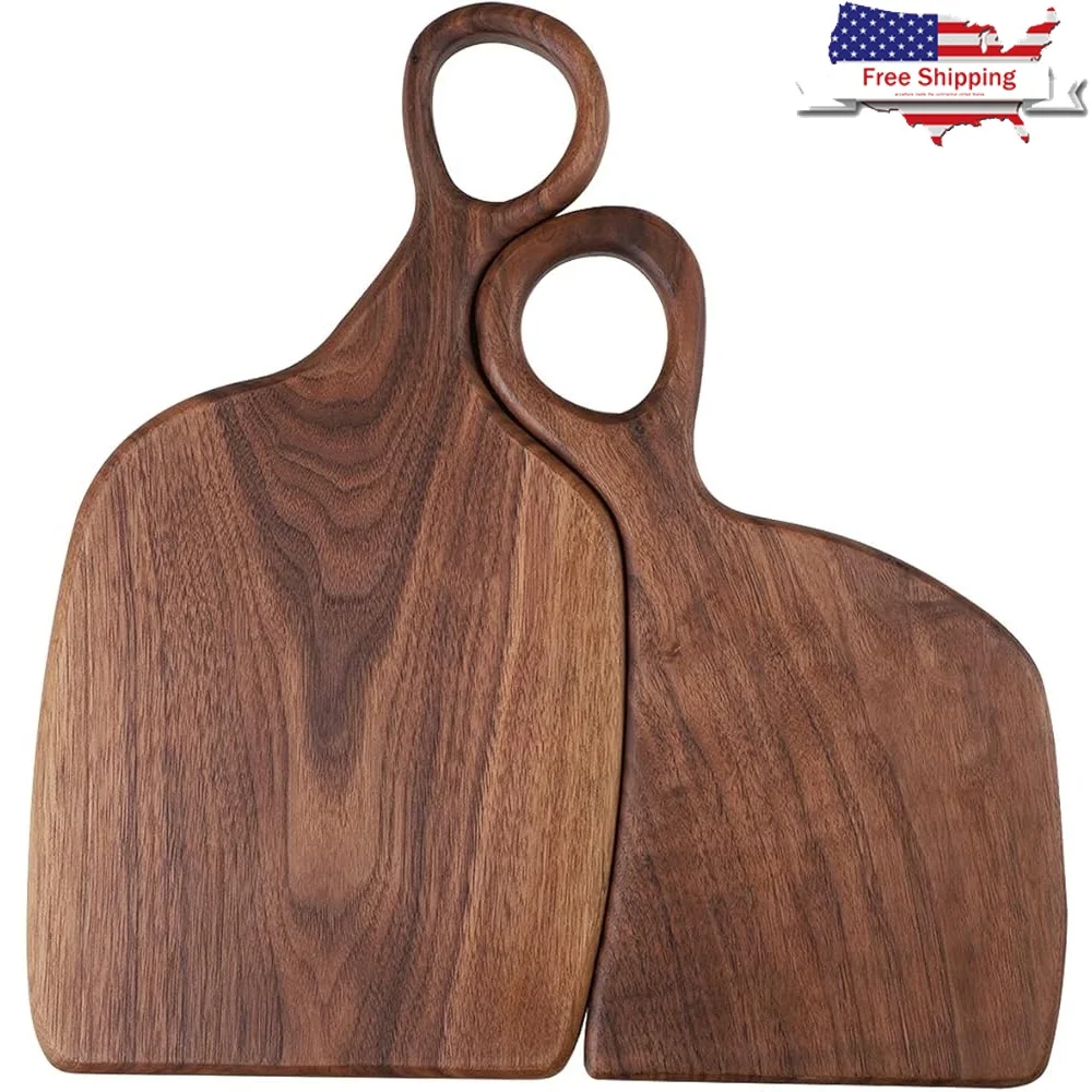 

Couple Cutting Board Set Wedding Anniversary Gift Personalized Charcuterie Boards Handcrafted Walnut Wood Kitchen Decor