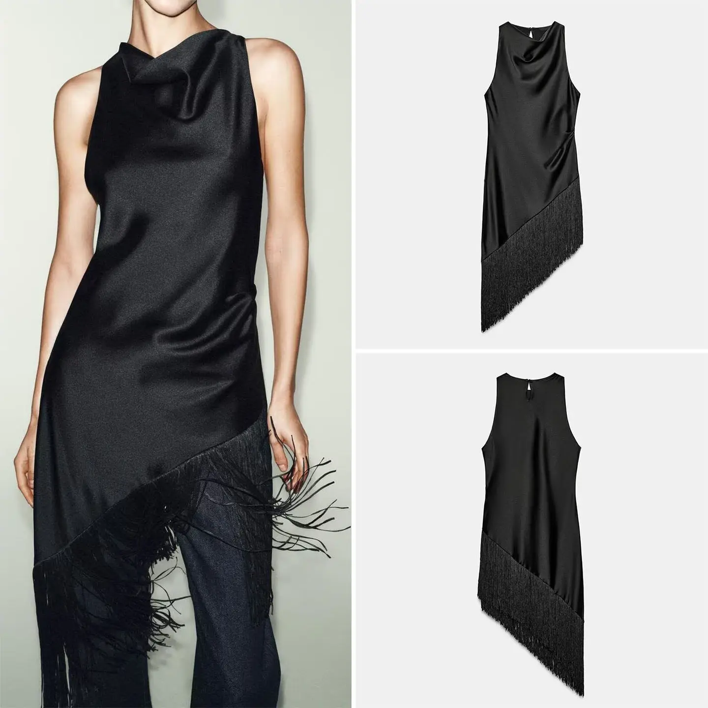 Women's Long Tassel Trim Top Commute Style Standard Fit Daily Wear Sleeveless Mid-Length Chinese Manufacturer