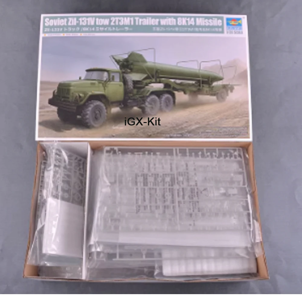 

Trumpeter 01081 1/35 Soviet Zil-131V Tow 2T3M1 Trailer W/ 8K14 Missile Military Gift Toy Plastic Assembly Building Model Kit