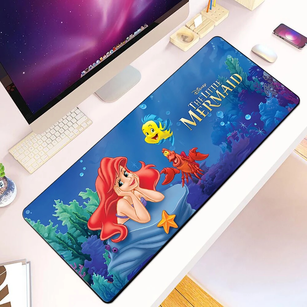 Disney Mermaid Princess Ariel Mousepad Printing Computer Gamers Locking Edge Non-slip Mouse Pad XXL90x40cm Keyboard PC Desk Pad