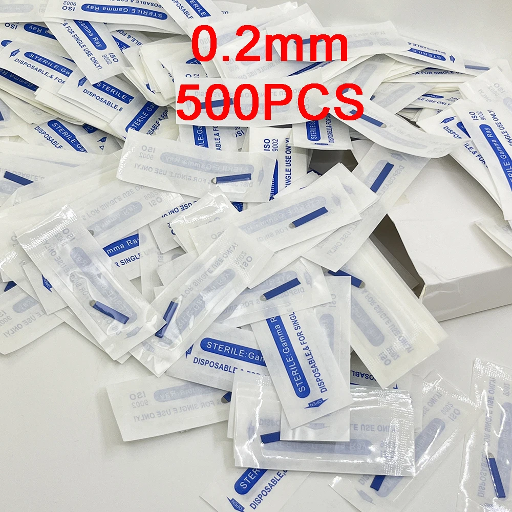 

500pcs Nano Microblading Needles 0.2mm PMU Tattoo Eyebrow Blades Embroidery Nanoneedles For Microblading Manual Pen