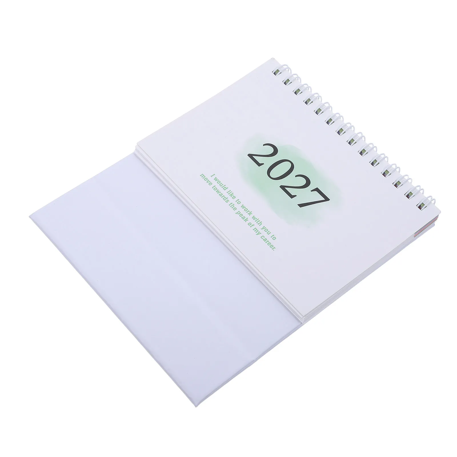 2026-2027 Mini Desk Calendar with Twin Wire Binding, Standing Flip Design for Home Office School, Gradient Green