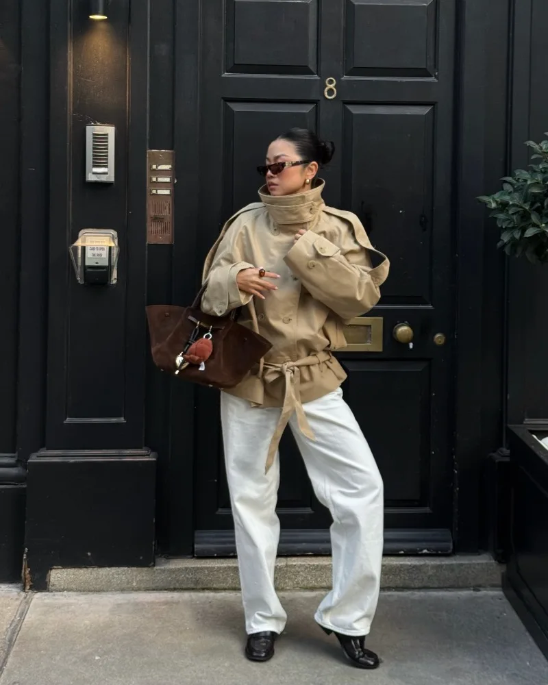 Women 2026 Spring Autumn New Hot Selling Fashion Elegant Khaki Trench Coat Commute Casual Trendy Chic Outerwear Daily Best Hit