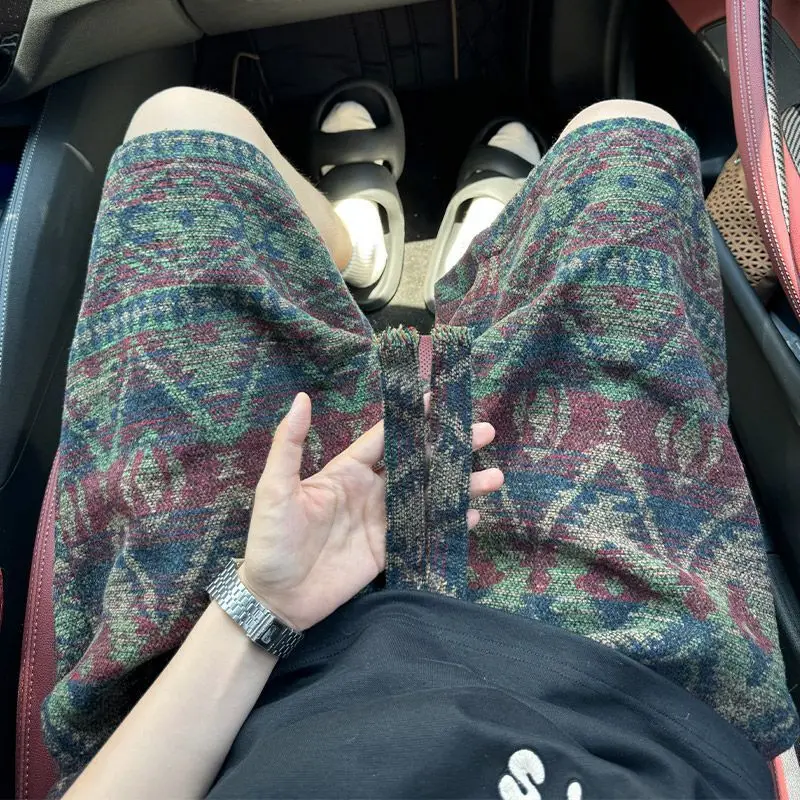 American Dirty Shorts ผู้ชายฤดูร้อนชาติพันธุ์ Cool Youth พิมพ์กางเกงสบายๆและหล่อ