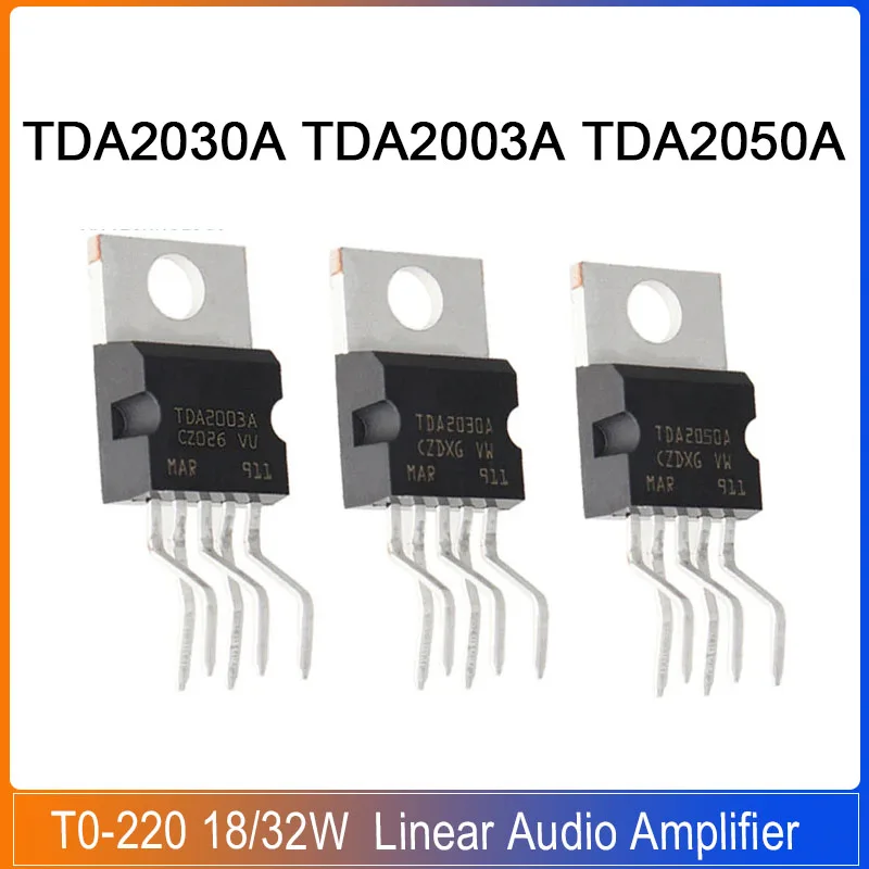 10PCS TDA2030A TO-220B TDA2003A TDA2050A T0-220-5L Linear Audio Amplifier TDA2030A short-circuit and thermal protection IC