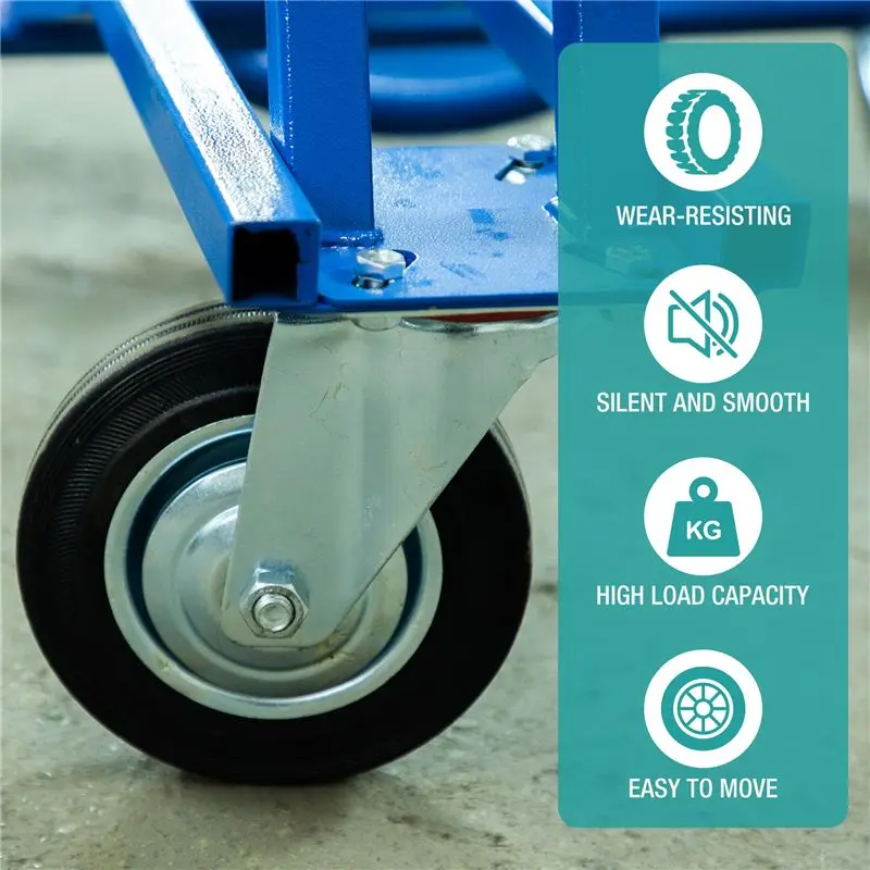 ABGG-Heavy Duty 75Mm Swivel Castor With Brake Trolley Casters Wheels For Furniture, Set Of 4