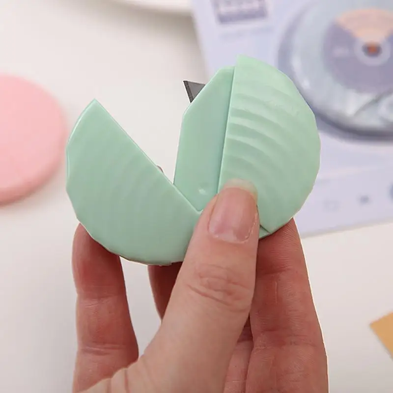 Art Knife Cute Record Shaped Mini Retractable Utility Knife DIY Tools Student Art Supplies Stationery Pocket Art