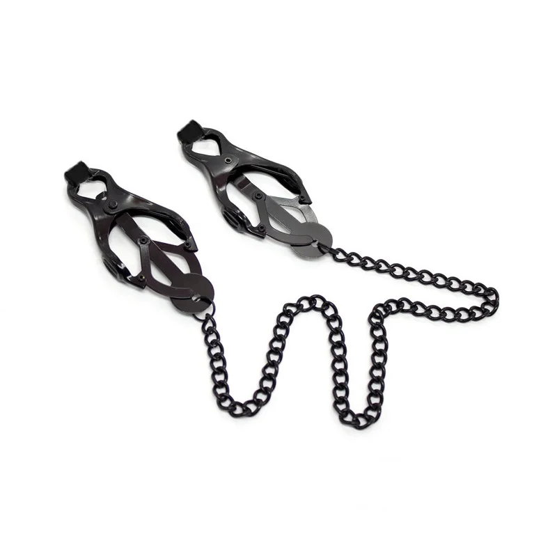 Metal Nipple Clamps Clips with Chain Clitoris Stimulator Steel Nipple Breast Clamps Slave Bondage Flirting Women Sex Toy