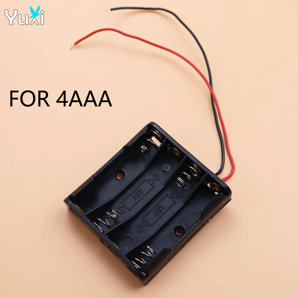 Yuxi 1 Piece AAA Battery Holder 1 2 3 4 6 8 Slot Battery Box Black Plastic AAA Size Power Battery Storage Box Bracket Lead