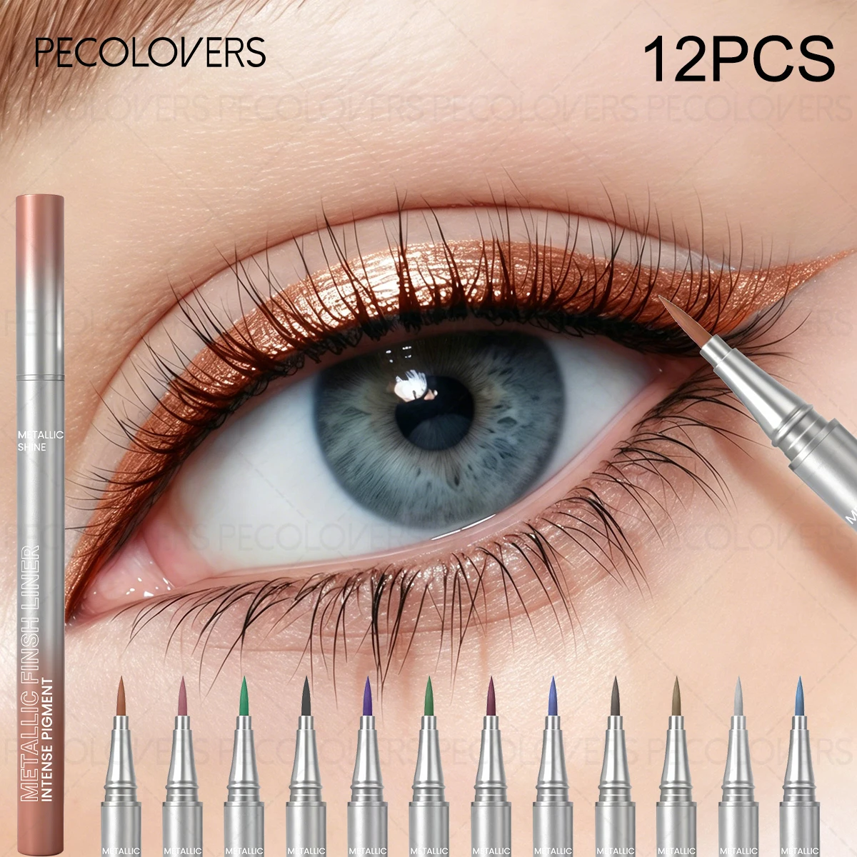 12pcs/set Waterproof Glitter Eyeliner Pearlescent and Long-lasting New Eyeliner Colorful Eyeliner