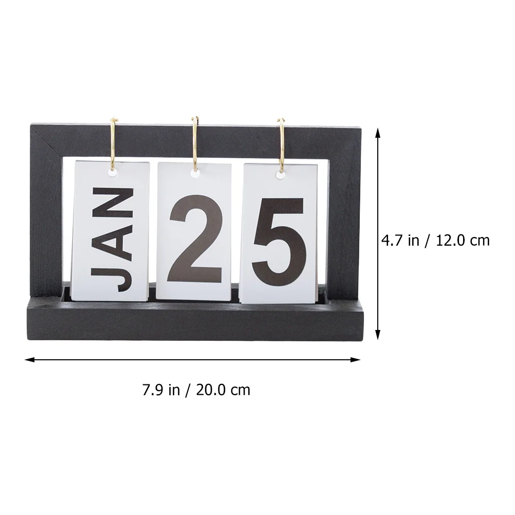 1 قطعة تقويم دائم خشبي سطح المكتب تاريخ الشهر عرض ديكور للمنزل مكتب دراسة الشمال صفحة تحول التقويم الخشب الألومنيوم #5
