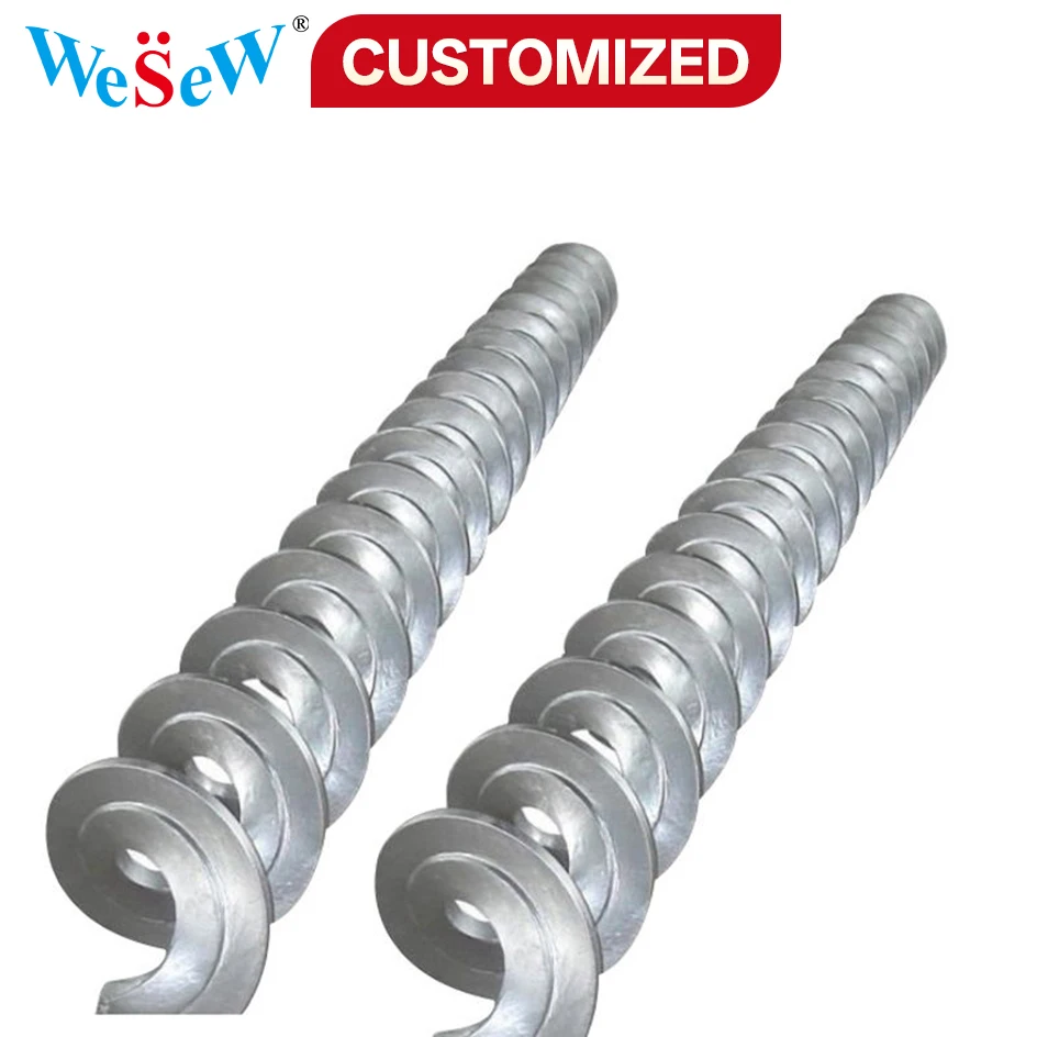 Customized precision CNC formed spiral screw blades for land food-grade feed/fertilizer production line renovation