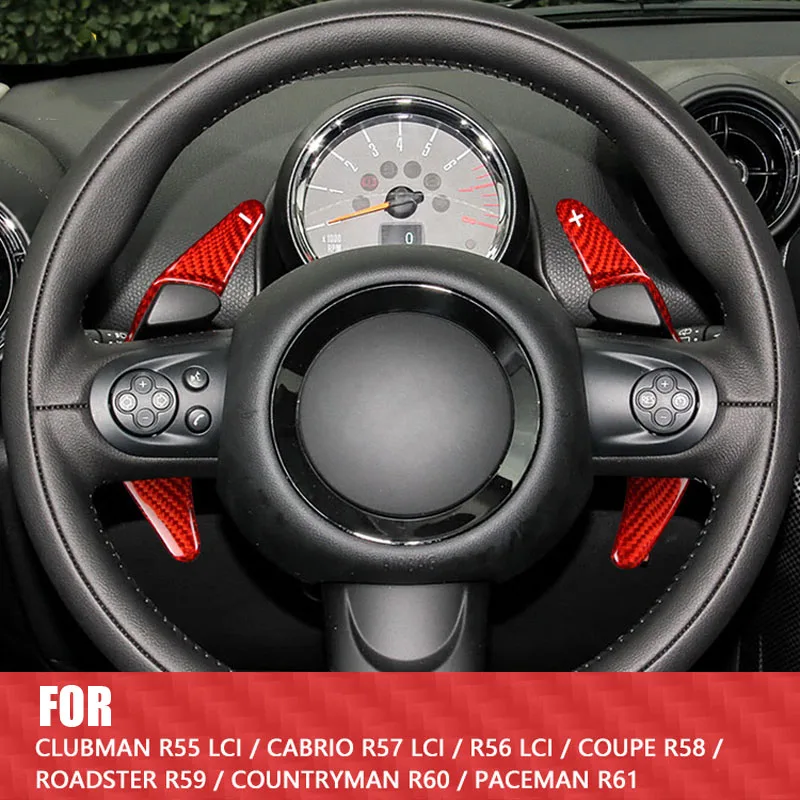 Suitable for MINI R Series R55 R56 Dry Carbon Steering Wheel Paddle Shifters Real Carbon Fiber Modification Trim Sticker