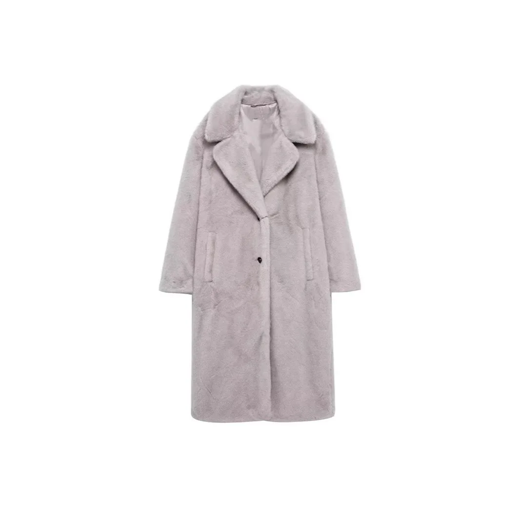 Meilleure vente femmes hiver longue fausse fourrure manteau rétro multicolore épais femme chaud fourrure veste confortable cheveux dame Eco fourrure manteau