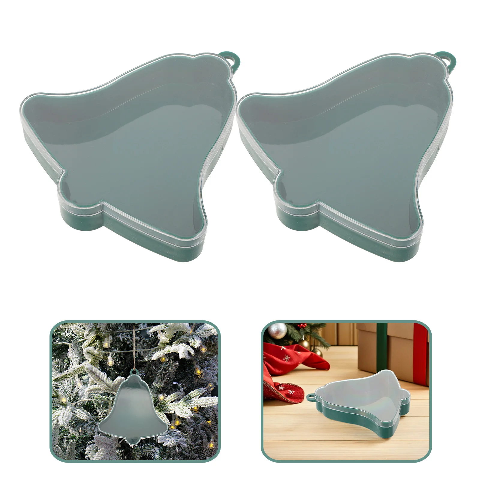 

10Pcs Transparent Candy Boxes Fillable Bell-Shaped Ornaments Reusable Plastic Gift Containers for Holiday Party Favors Christmas