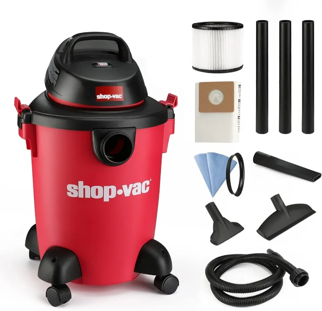 6 Gallon 3.0 Peak HP Wet Dry Vacuum, 3 in 1 Function Heavy-Duty Shop Vacuum with Filters, Attachments, Ideal for Home, Jobsite