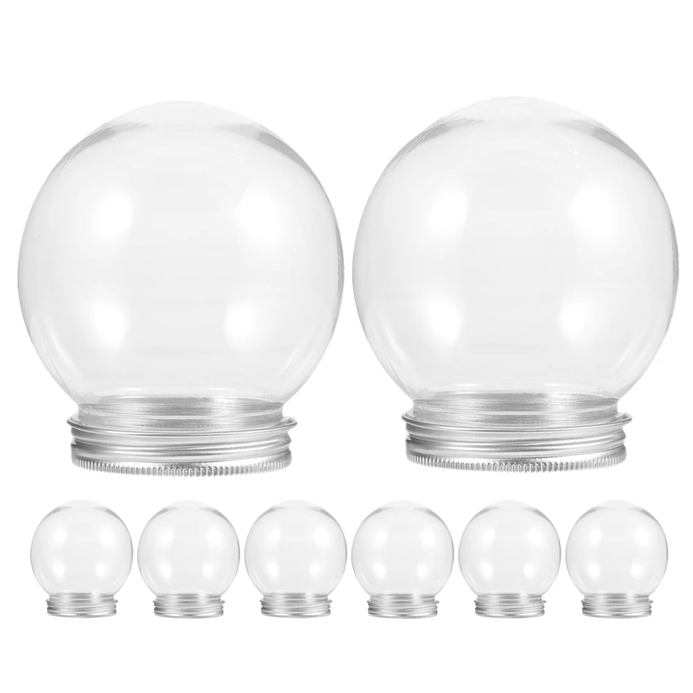 

8pcs Candy Bottle High Transparent DIY Snow Globe Crafts Water Globes Prop Empty Mold Christmas Plastic Smooth Surface Beginner