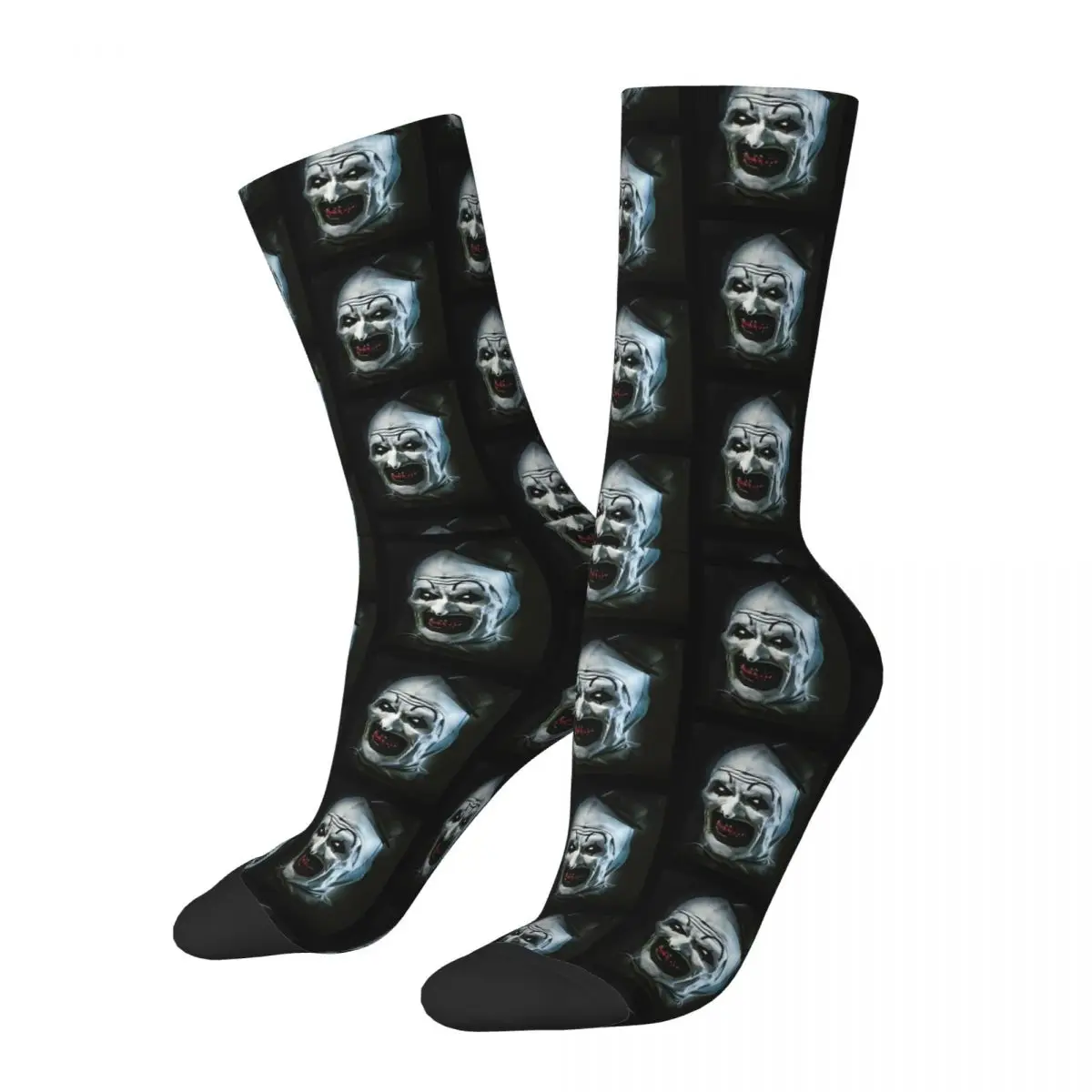 

Funny Crazy Sock for Men Medium Horror Harajuku Terrifier Horror Films Breathable Pattern Printed Crew Sock Seamless Gift