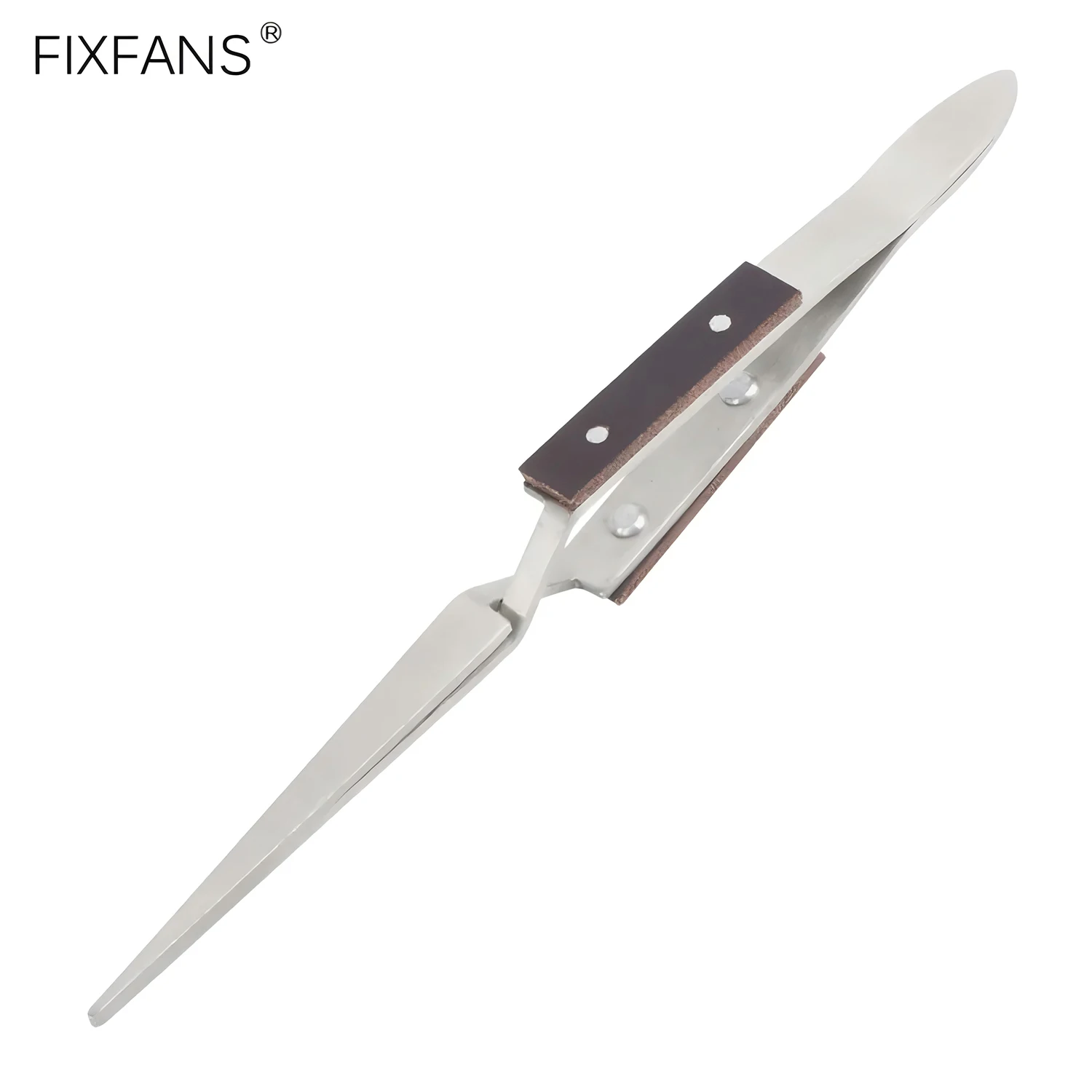 162mm Cross Lock Reverse Tweezers with Straight Tips Fiber Wooden Grip for Craft Hobby Jewelry Model Making Soldering Tool