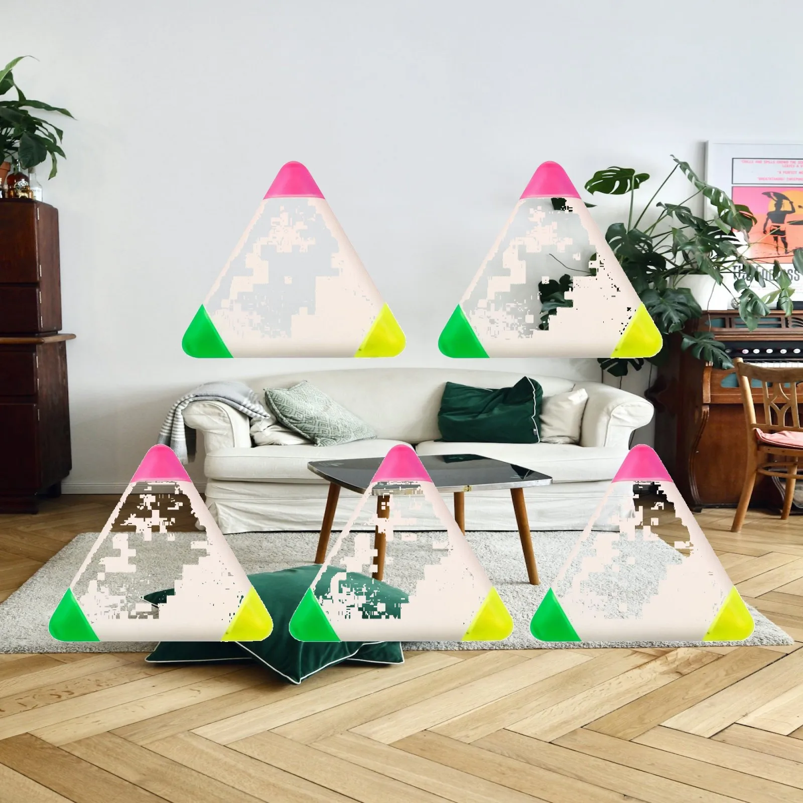 5x Triangle Incline Tip Marker Pen Highlighting Stationery Highlighter Pen Set for Journal Card Making Coloring Kids Lettering