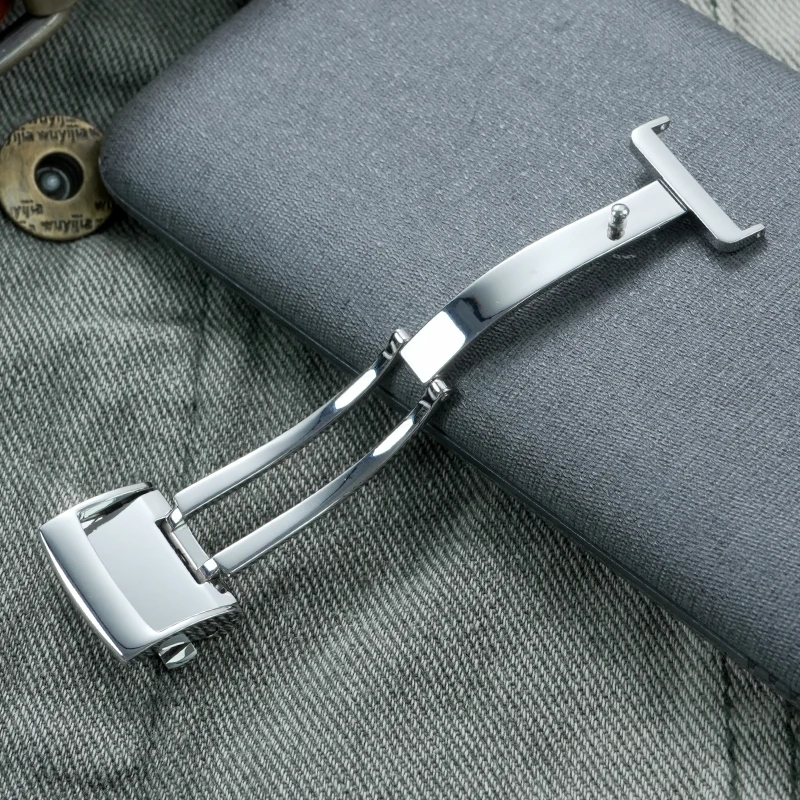 

Замена застежки для часов SEIKO Premier: пружинная застежка-бабочка из нержавеющей стали, полированная серебристая, 18 мм