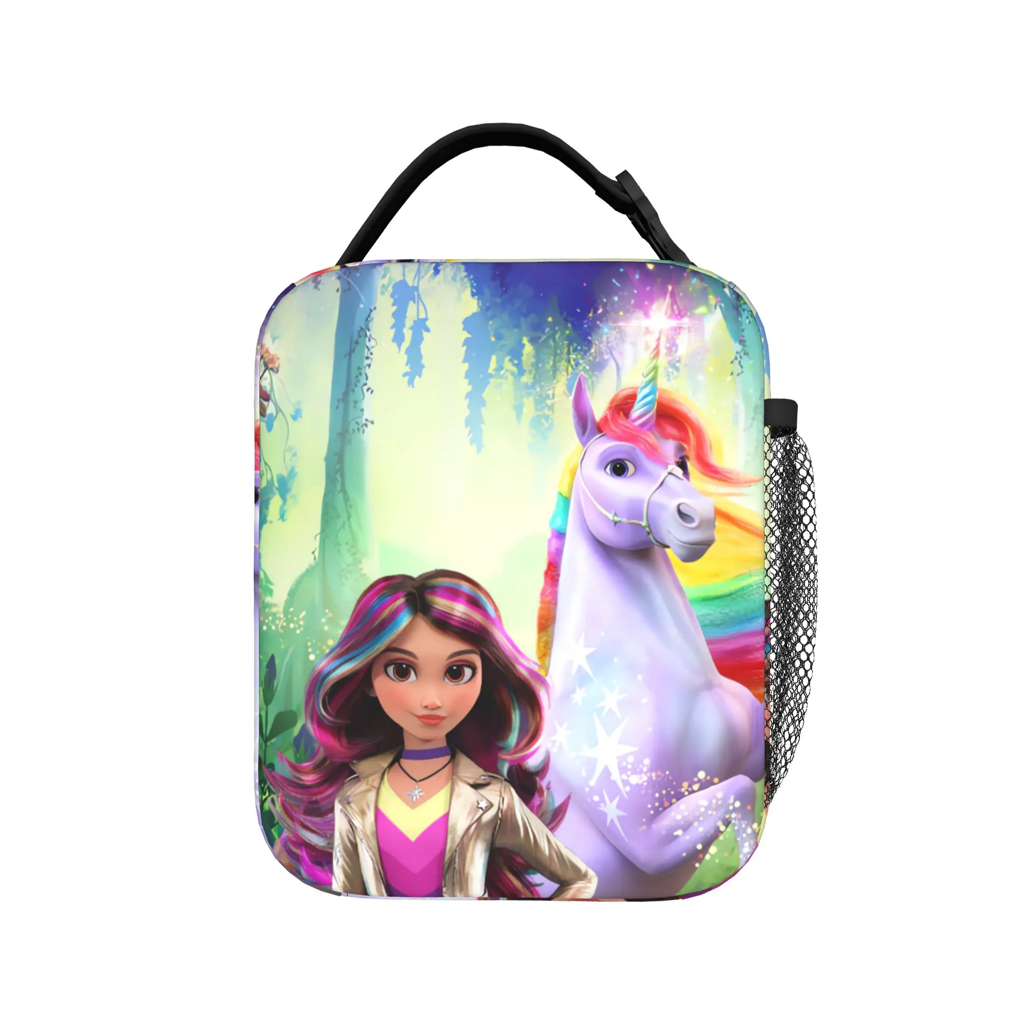 Unicorn Academy Lunch Bag For Men  Print Lunch Box Fun Outdoor Picnic Cooler Bag Portable Zipper Oxford Thermal Tote Handbags