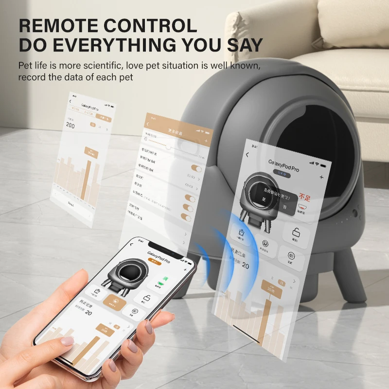 Automatic Cat Lit ter Box 50L Smart Self Cleaning Anti-Pinch Safety Feature Intelligent Cat Toilet for Comfortable Home Use