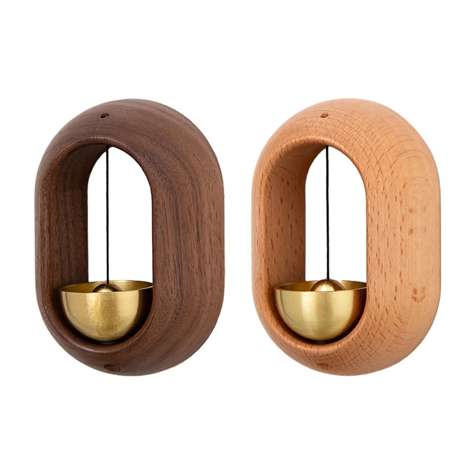 Shopkeepers Bell Wood Japanese Style Oval Shape Home Decoration Doorbells for Business Barn Door Farmhouse Windows Wardrobe