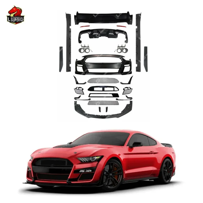 

GT500 Body Kit for Mustang 2018y-2020y Auto Car Modification Front Bumper Rear Bumper Side Skirts Front Lip Exhaust
