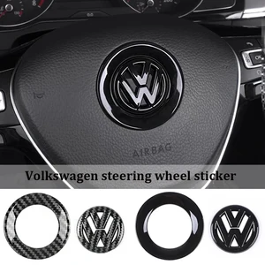 Stiker Roda Kemudi Mobil Dekorasi Lencana Emblem Otomatis ABS untuk Volkswagen VW GTI Passat B6 Golf 4 Polo Jetta Beetle Tiguan CC 8 pin cc penjualan terbaik - №