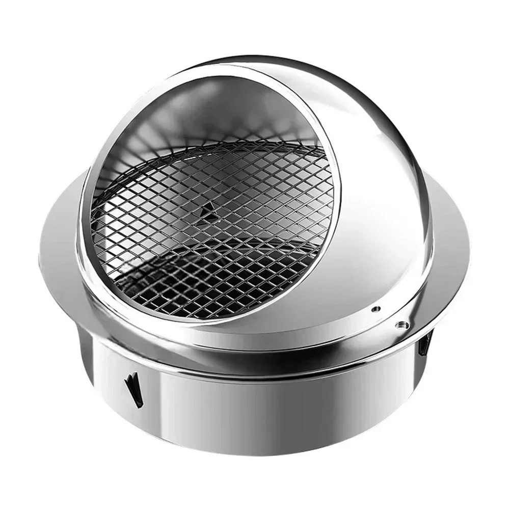 External Extraction Vent Round Brushed Grille Fine Mesh Design Insect-proof Grilles Round Corner Shutters Bathroom