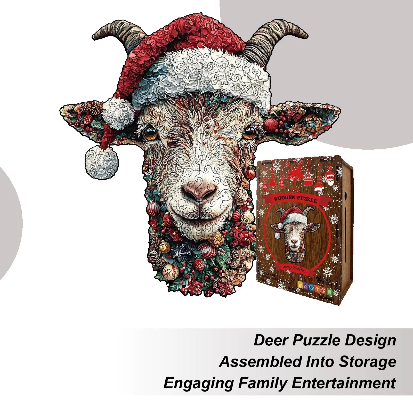 

Рождественский пазл в форме оленя, деревянная копилка, креативные рождественские подарки для детей, деревянная банка для монет, Рождественский декор