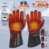 Heated Motorcycle Gloves 7.4V Battery Heated Gloves Windproof Waterproof  Electric Heating Gloves Touch Screen