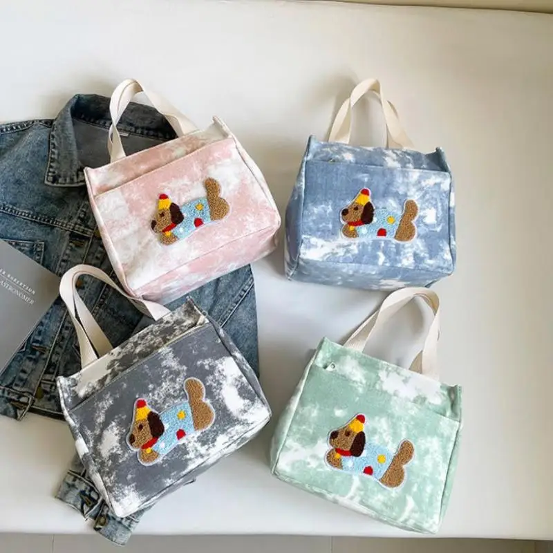 

Cute Sausage Dog Printed Versatile Handbag Cosmetic Storage Bag Daily Office Worker Lunch Tote Bag