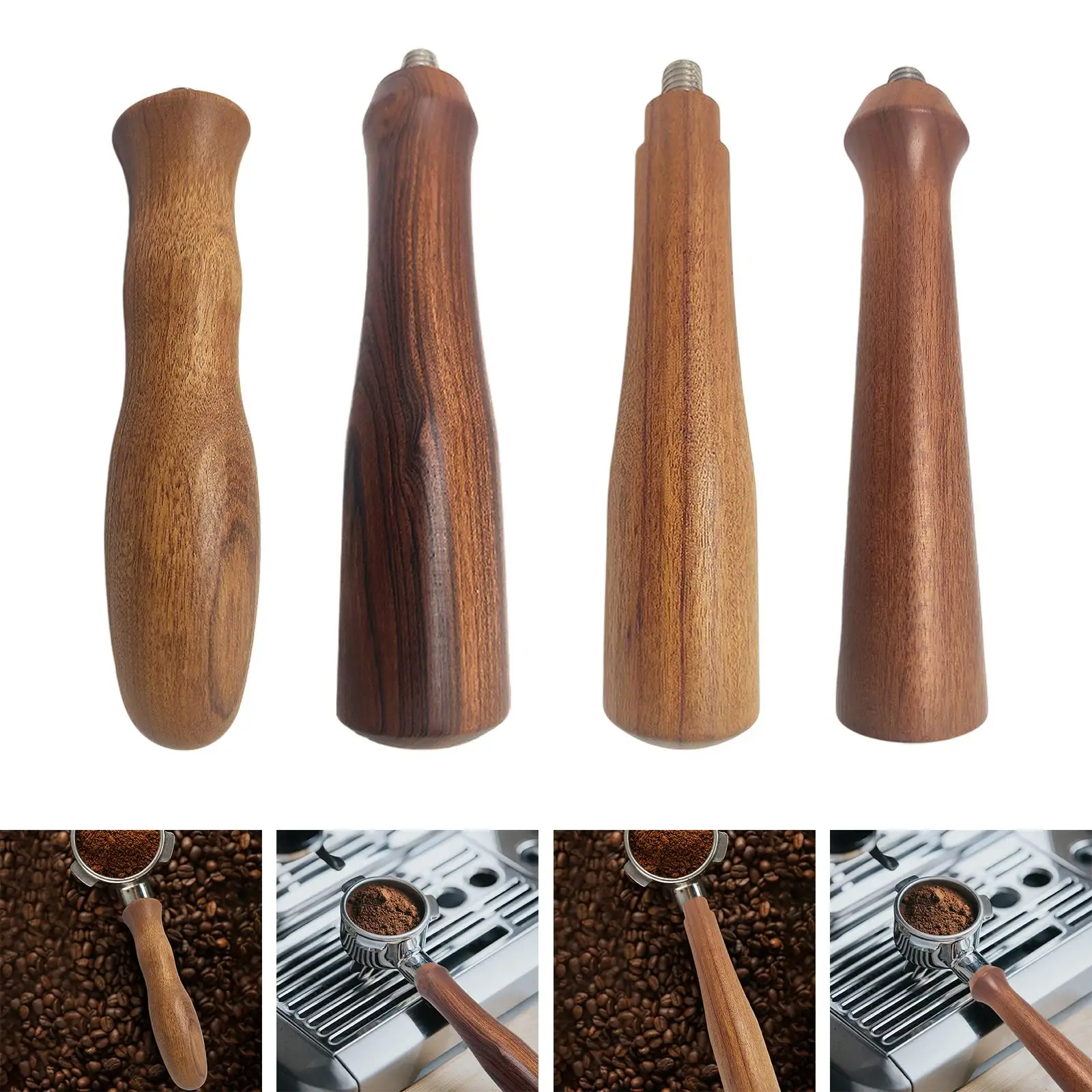 กาแฟ Portafilter Handle Portafilter ไม้ Handle สิ่งที่แนบมาเครื่องมือห้องครัวแบบใช้ซ้ําได้ตัวกรองผู้ถือ Handle สําหรับ Home Cafe