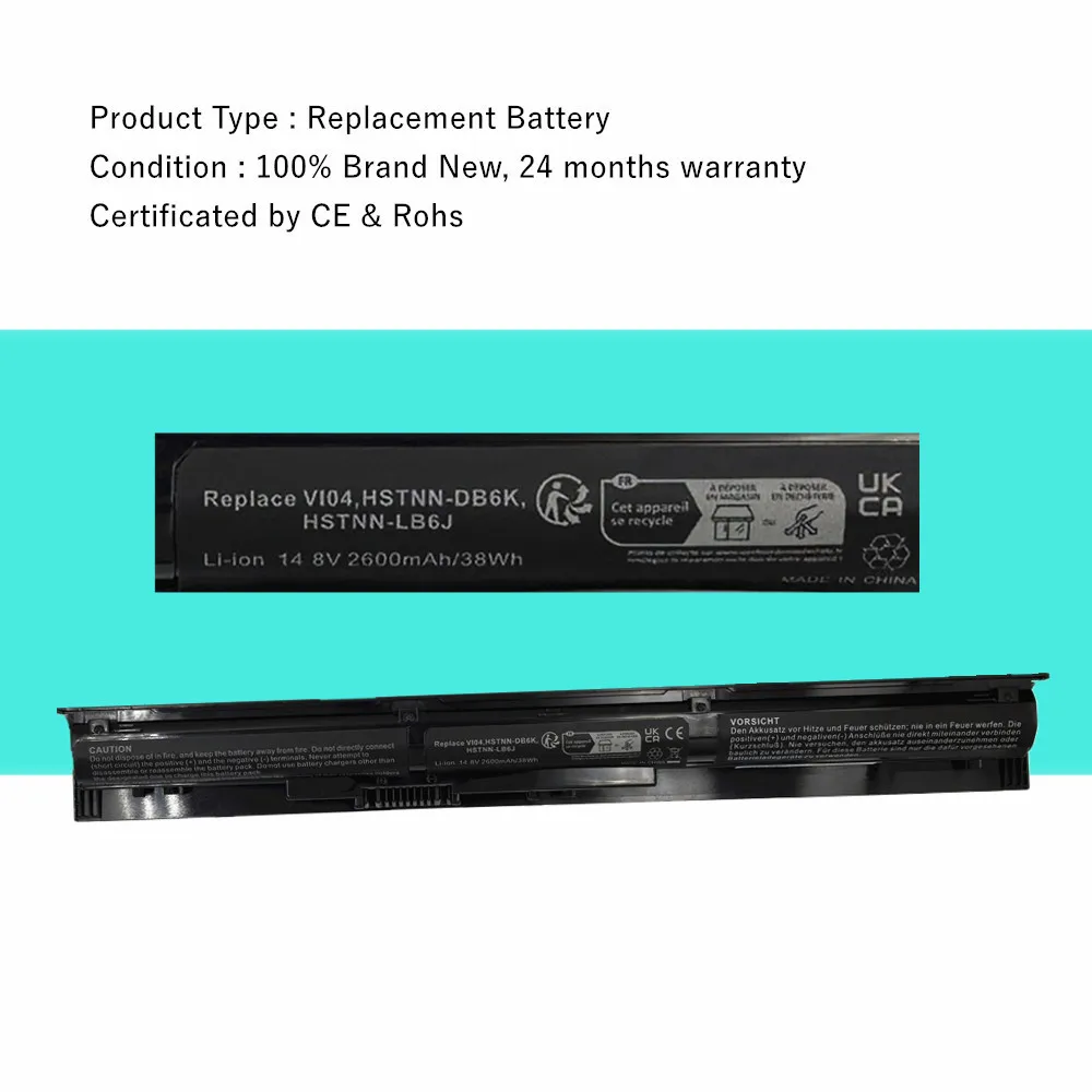 Laptop battery For HP ProBook 440 450 455 445 G2 15-p000 14-v000 15-k000 17-x000 Series  VI04 HSTNN-DB6I HSTNN-DB6K HSTNN-DB6J