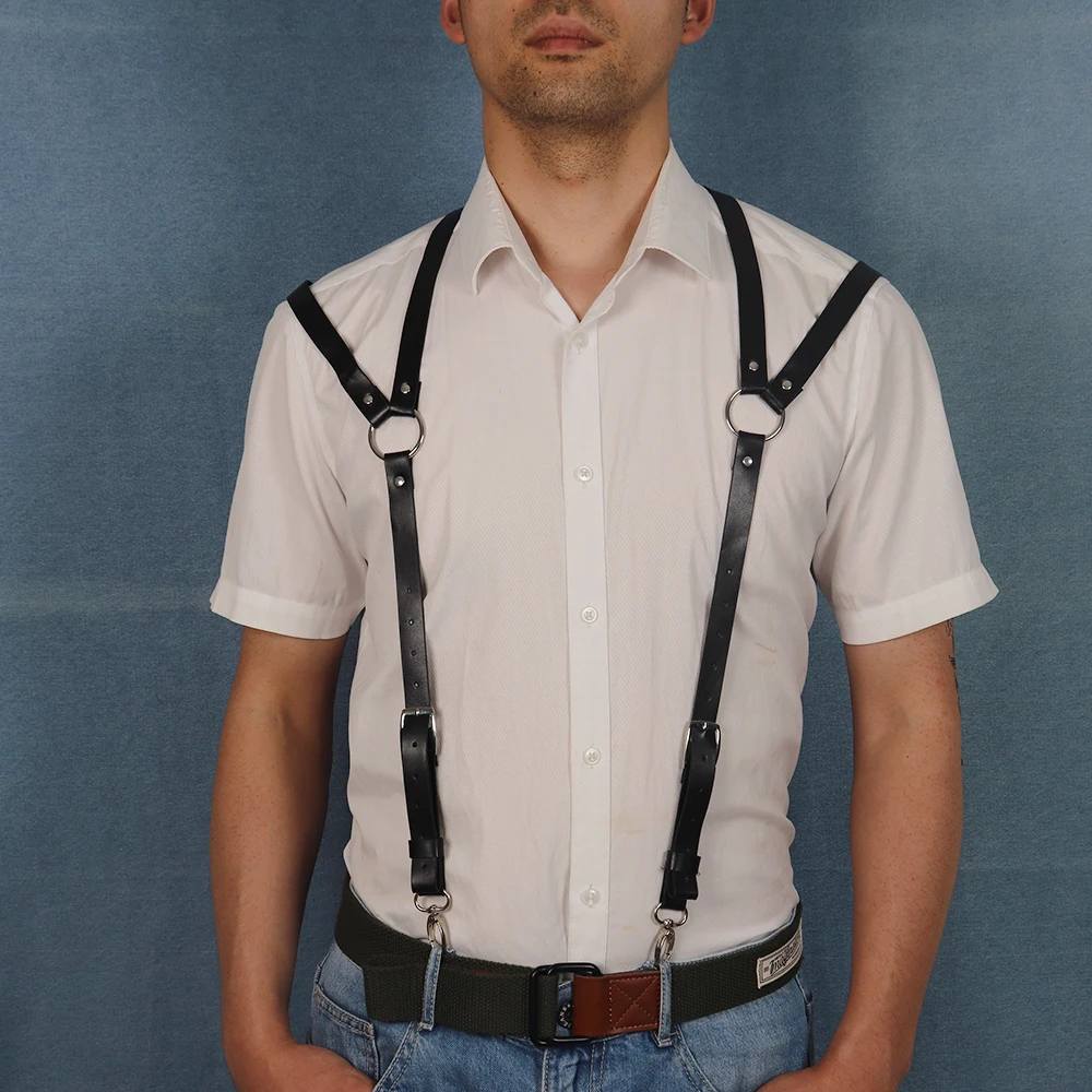 Men's Bib Suspenders Men's Gentleman's Bib Clip Hook Shoulder Casual Shirt Baita Harness