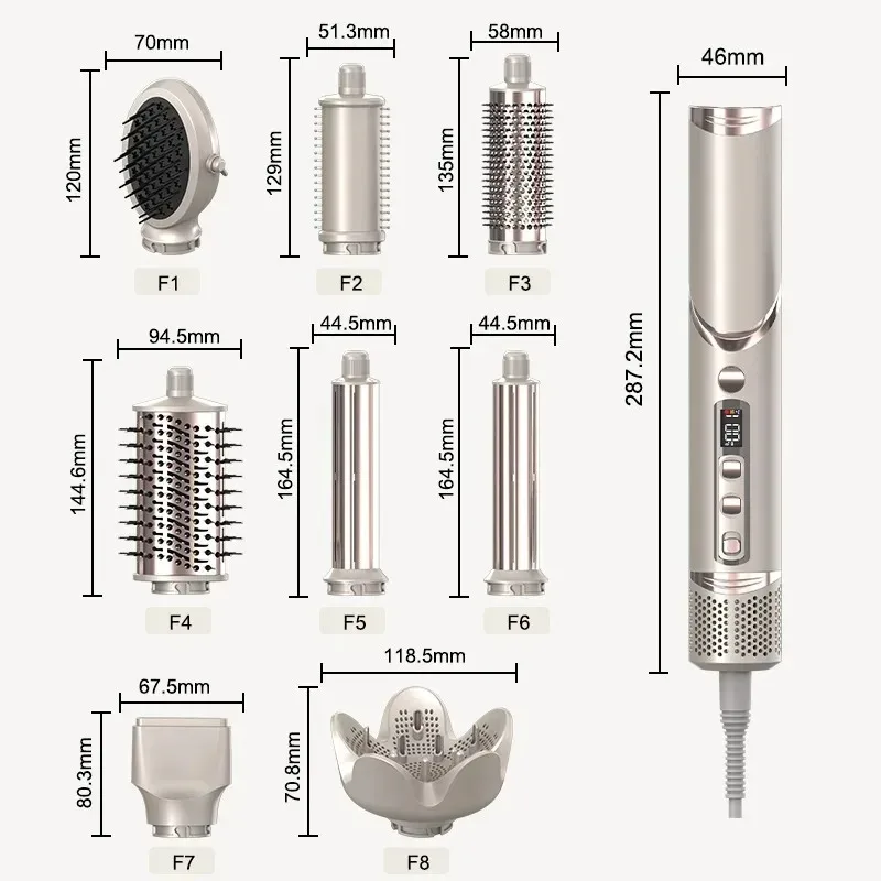 مجفف شعر Shark HD430 FlexStyle بالأيونات السالبة ومصفف الهواء وفرشاة Airwrap القوية وأداة تجعيد الشعر المتعددة مع أدوات تجعيد تلقائية #6