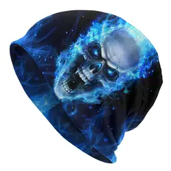 Skull Bone Skeleton Skullies Beanies Caps Blue Skull Thin Hat Autumn Spring Bonnet Hats Men Women's Hip Hop Ski Cap