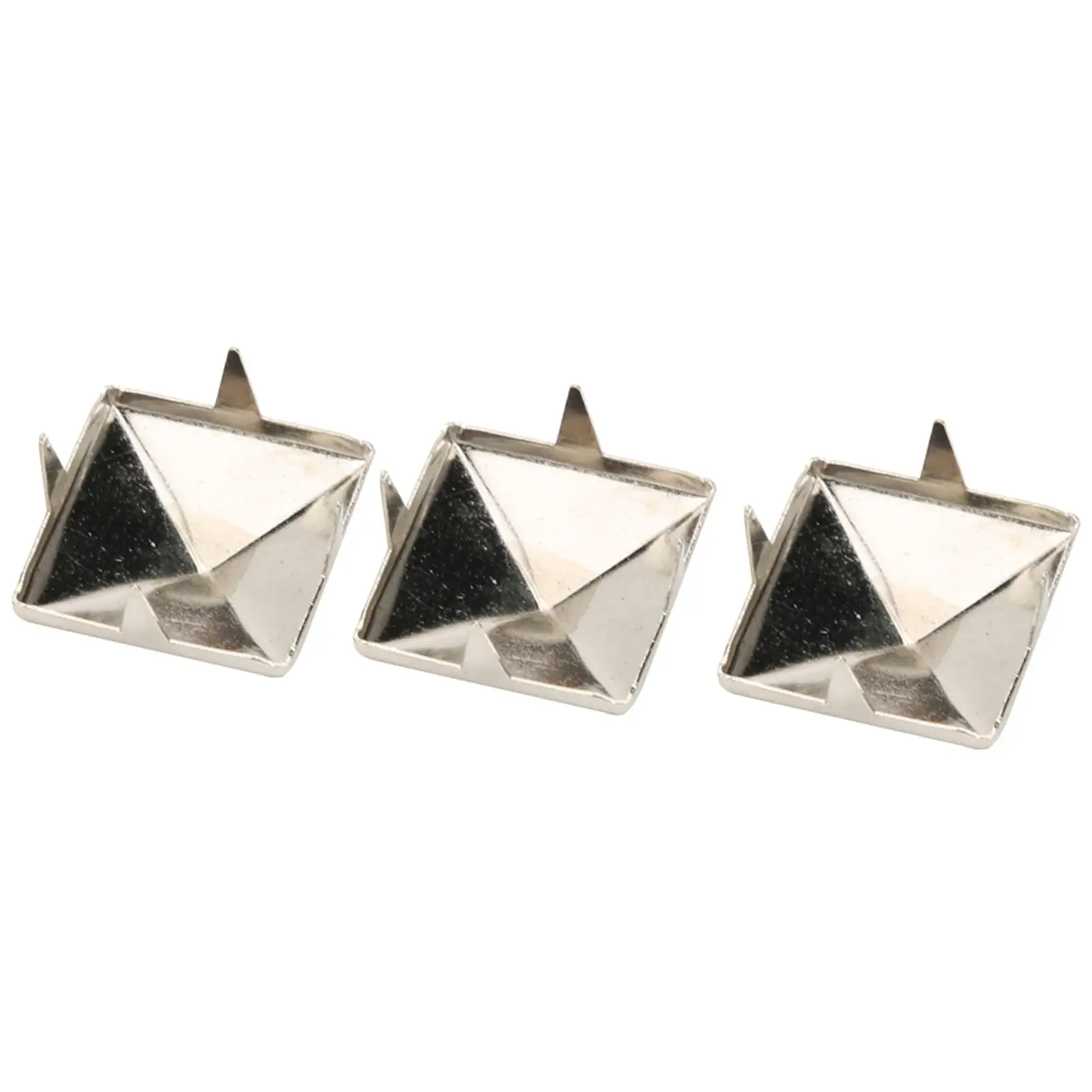 100pcs 15mm Pyramid Punk Rivets - 4 Claw Metal Studs for bracelets , Clothing, Shoes & Handbags - Silver