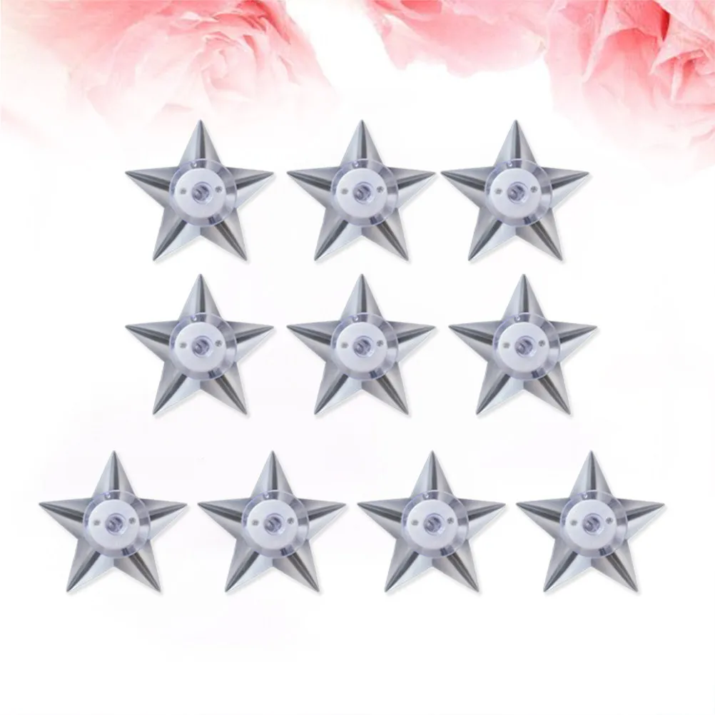 10Pcs LED Five Pointed Star Night Light Color Changing Soft Glow Sucker Mounted Battery Operated for Bedroom Kids Nursery Baby