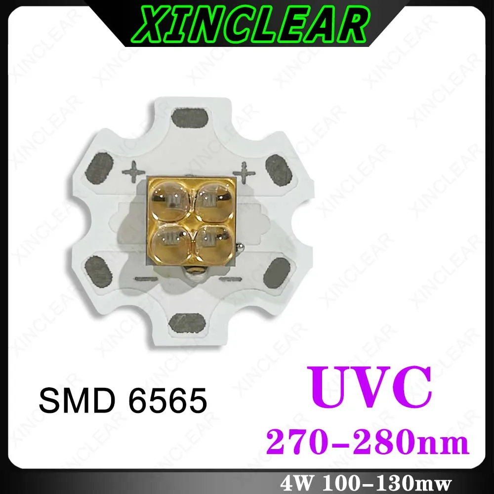 4W głęboki chip UV LED UVC 270nm 275nm 280nm dioda SMD 6565 Chip z 20mm płytka drukowana lampa UV do dezynfekcji wirusów wody i powietrza