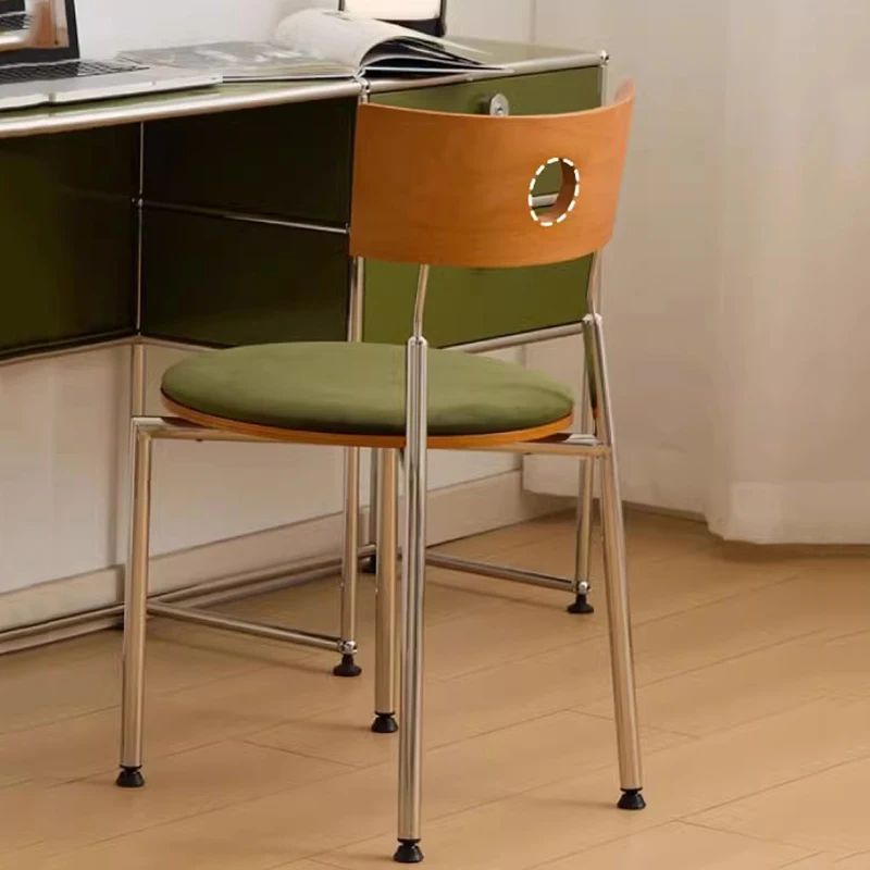 Silla de Comedor de Madera Maciza, Taburete con Respaldo para el Hogar, Silla Individual de Diseño Francés, Silla Moderna para Salón, Muebles de Comedor