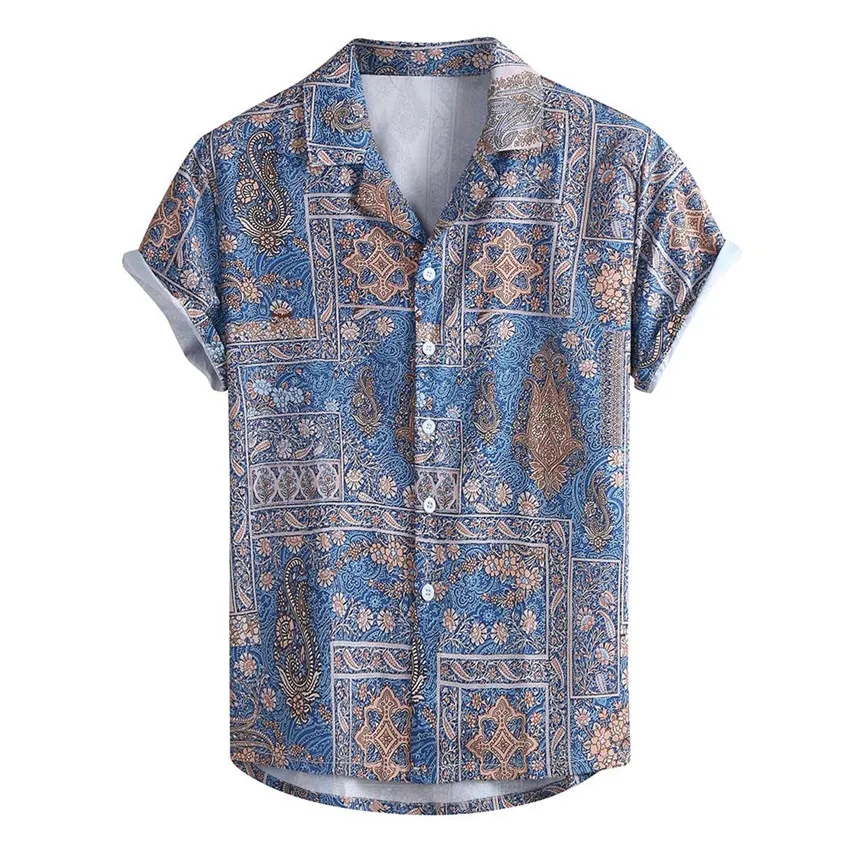 

Vintage Hawaiian Beach irt ortSve Top Blouse Men's Regular Fit ort Sve Youth Trend All Seasons Casual irt