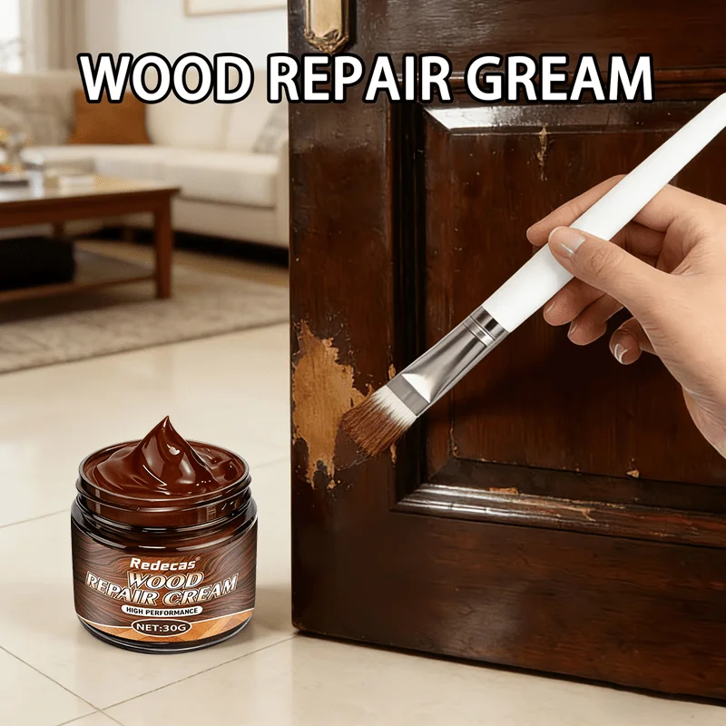 Brown Wood Repair Paste, Fix Scratches Cracks Fade Marks for Doors Cabinets Floors Office Furniture