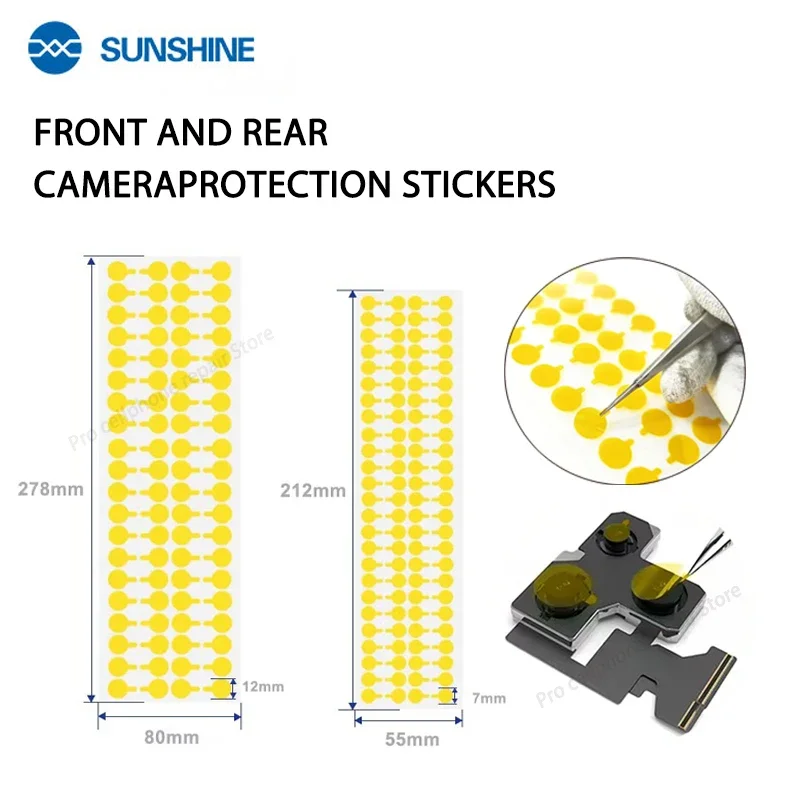 7mm 12mm Lens Sticker for Iphone Camera Repair Infrared Dot Matrix Replacement Protect  Screen Camera Dustproof Tape Tool