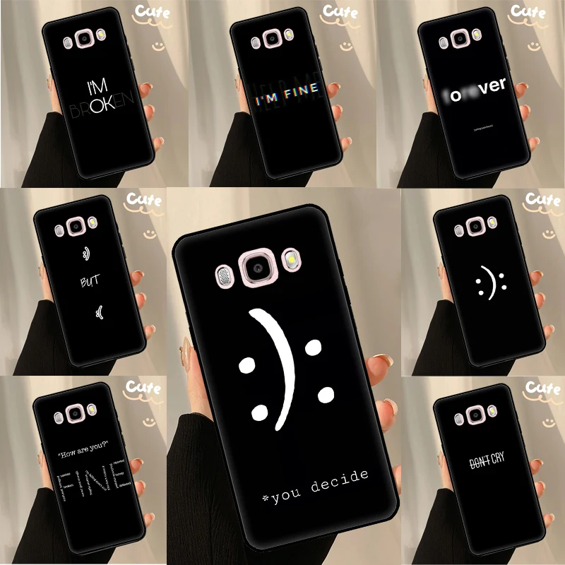 Sad depression Black Word Cover For Samsung J2 Core 2018 A3 A5 A6 A7 A8 A9 J8 J1 J3 J5 J7 2016 2017 J6 J4 Plus Case