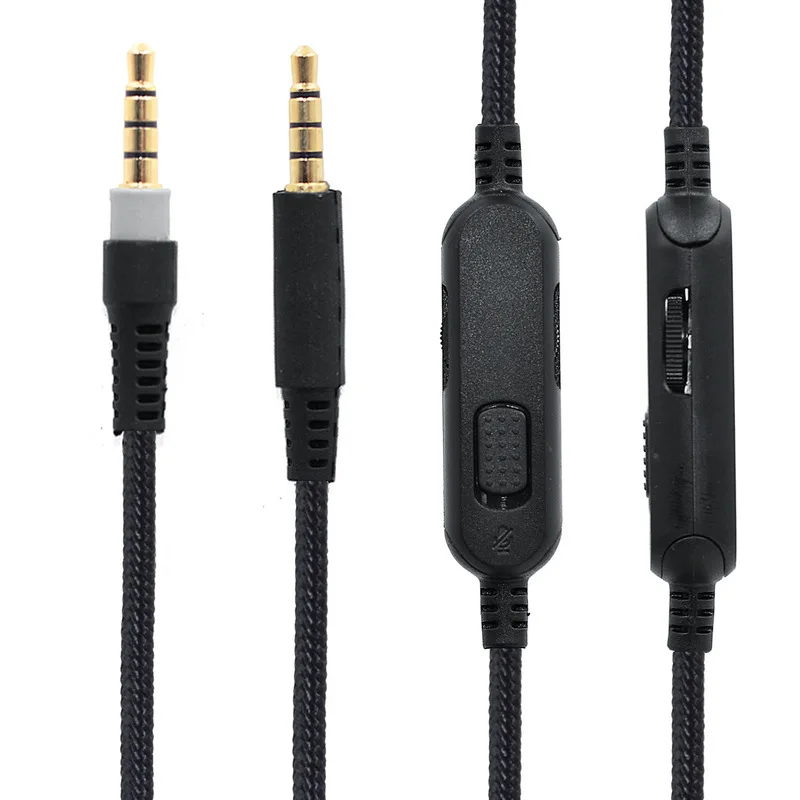 Adjustable Volume 3.5mm Male to Male Audio Cable Compatible With HyperX Cloud Alpha Skyline Gaming Headphone Replacement Wire